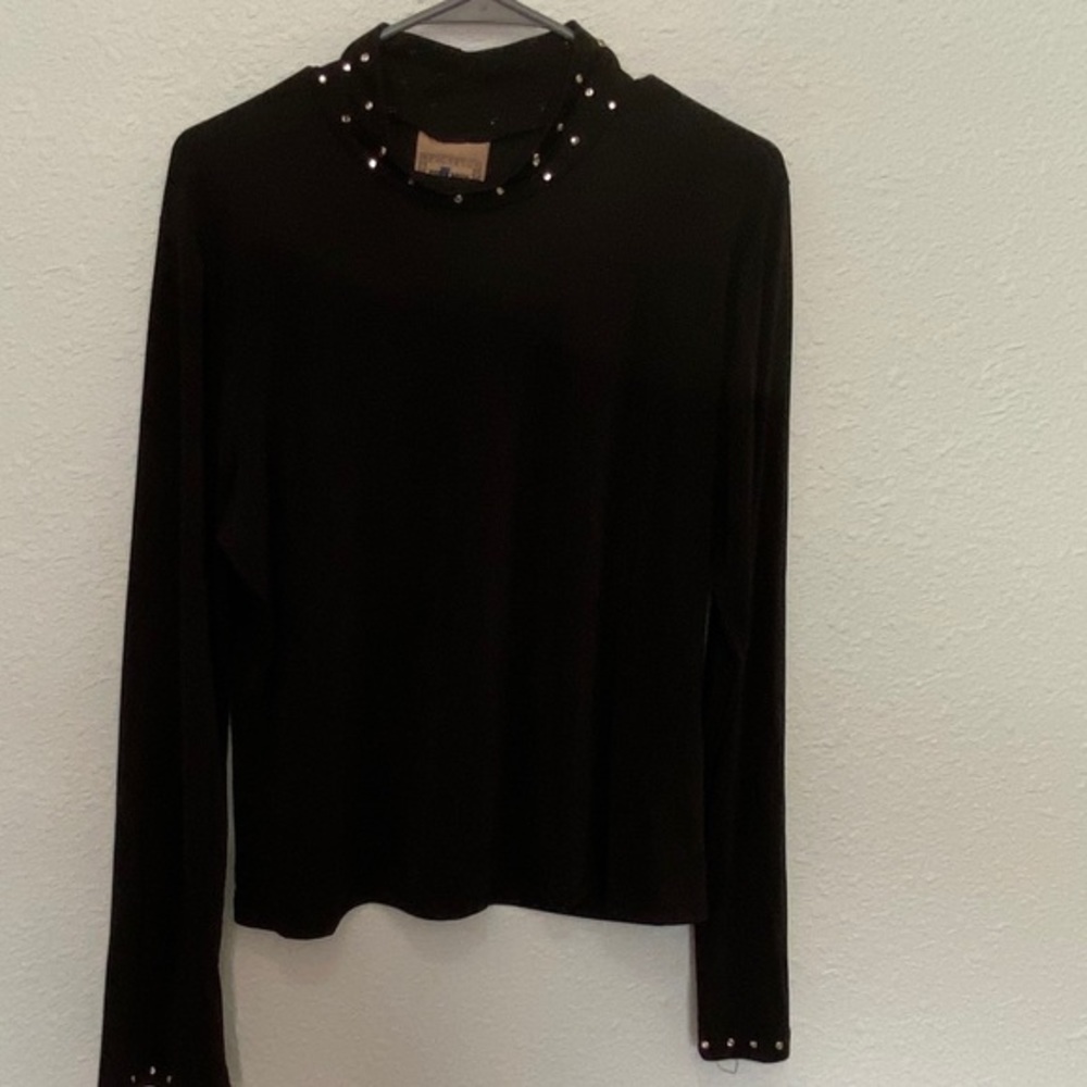 💜💜 Don’t Mess With Texas Rhinestone Black Top…